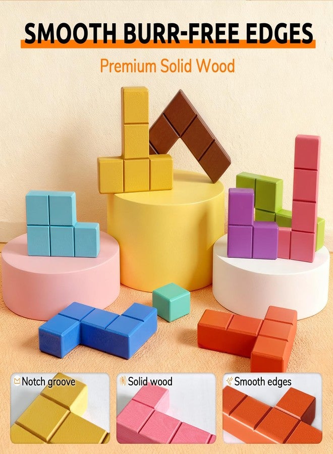 Codonen Wooden Tile Matching Memory Game for Dementia Seniors & Elderly Adults - 40 Double-Sided Templates + Felt Divider Storage Bag - Alzheimer’s Activity Toy, Retirement-Home Activity Game Kit - Image 3